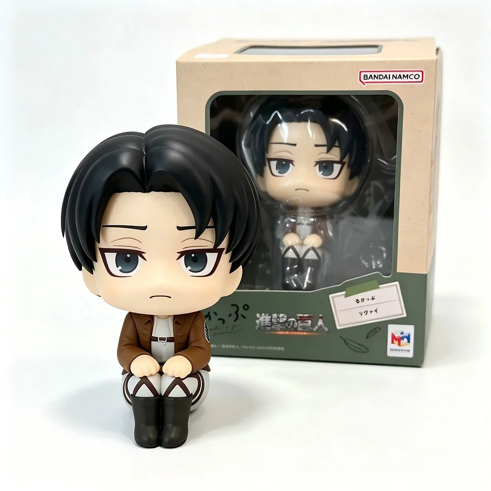 Anime Levi Ackerman Figure Attack On Titan Model Toy PVC Q Version Humanoid Feeling At Ease Collection Desktop Ornaments 14CM
