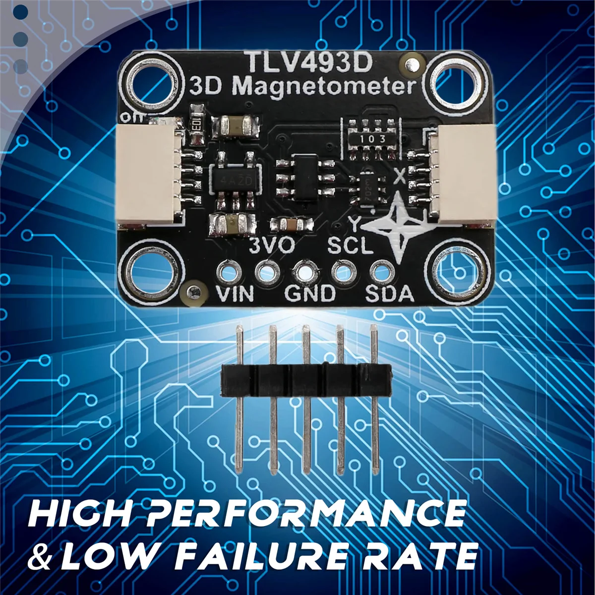 Modul Magnetometer Tiga Sumbu A93P TLV493D Kompatibel dengan STEMMA QT Qwiic