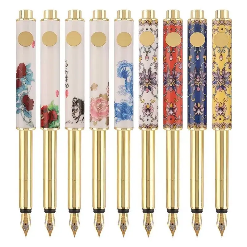 Ceramic Pocket Short Mini Fountain Pen 0.5mm  Calligraphy Pen Business Office Gift For Adult And Student Usage