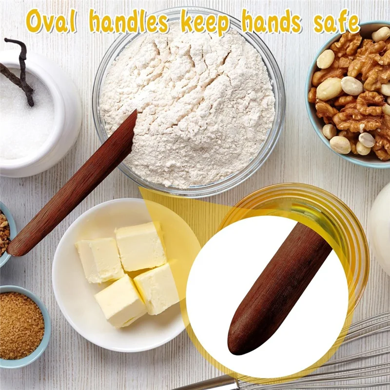 ABKP-11 Inch Wooden Sourdough Bread Mixing Stir Stick Spurtle Wooden Sourdough Bread Making Tools Paddle Stirring Stick