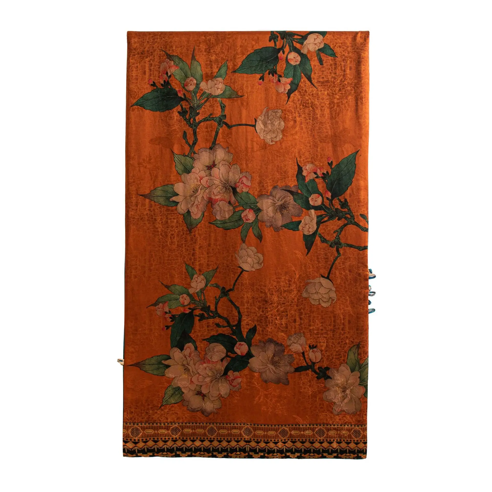 Fragrant cloud yarn double-layer buckle shawl double-sided printed long scarf plain elegant temperament women's vacation shawl