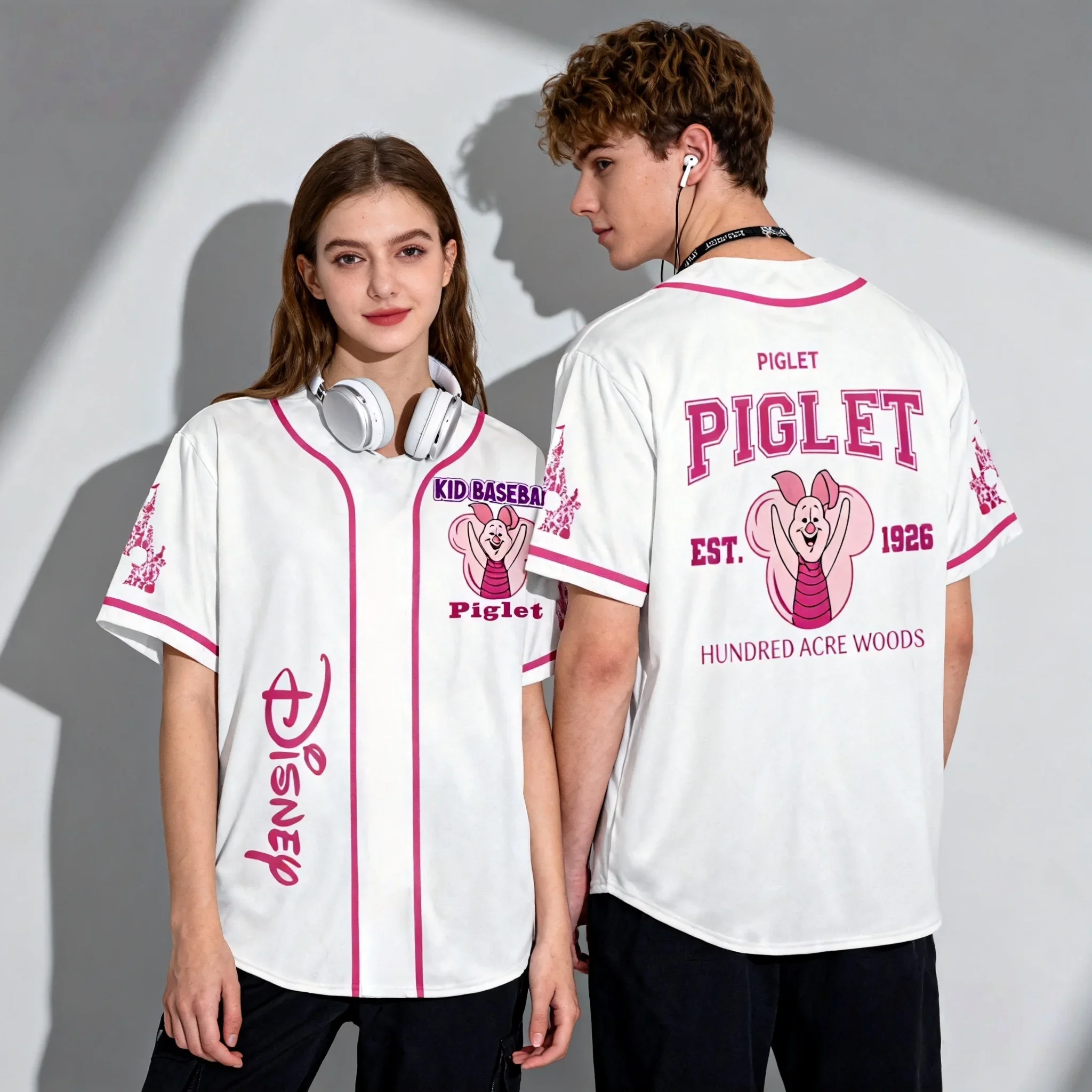 جديد ديزني الرسوم المتحركة طبعة تذكارية هالوين غرزة الصيف البيسبول سترة المتضخم الأطفال الوالدين والطفل تي شيرت #5