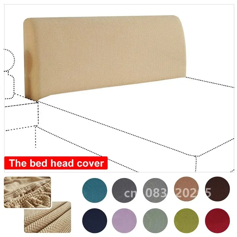 Elastic Thicken All-inclusive Bed Head Covers Plain Dyed Headboard Cover Polar Fleece For Home Solid Long Back Bedhead Cover