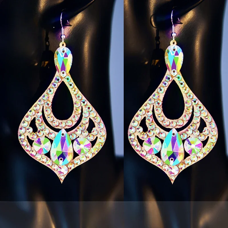 Handmade Rhinestone Belly Dancing Earrings