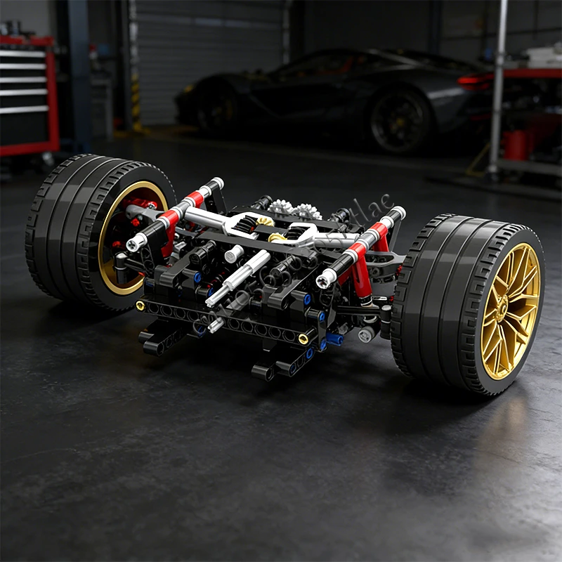 284 PCS Customize Series Adjustable Suspension With Steering And Differential Drive MOC Building Block Model Children Gifts Set