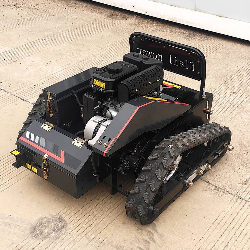 Customized China Factory Sales Zero Turn Four Wheel Crawler Lawn Mower with Remote Control for Farm Work Industrial