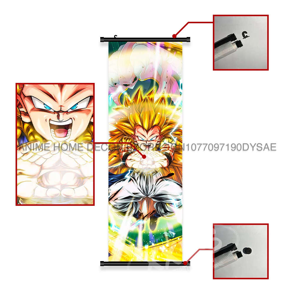Dragon Ball Poster Anime Home Dekoration Hängende Malerei Vegeta Wandkunst Schriftrollen Bild Saiyajin Son Goku Room Decor Tapete – Detail 5