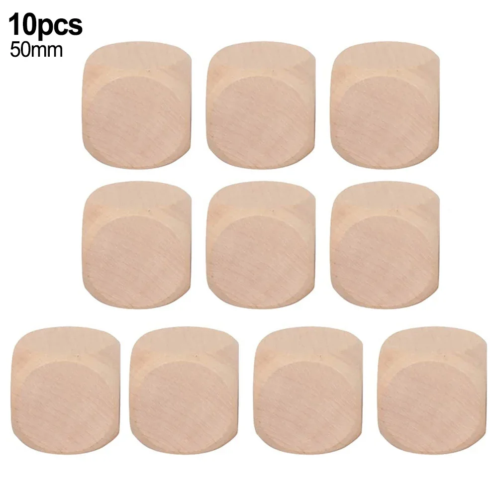 10pcs Blank Wooden Dice Unfinished Wood Cubes Square Blocks DIY Craft Printing Dice 40*40*40mm 50*50*50mm 60*60*60mm Board Game