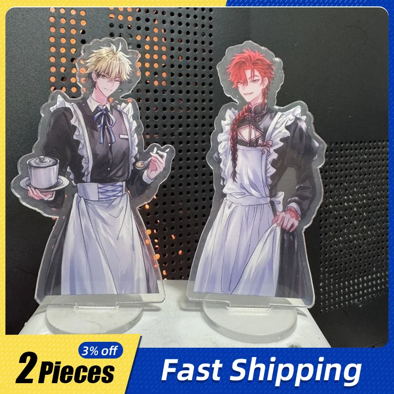 

10cm/3.93in LINKCLICK Anime Acrylic Standing Plates Display Peripherals Maid Outfit Collectible Desk Decorations Birthday Gifts