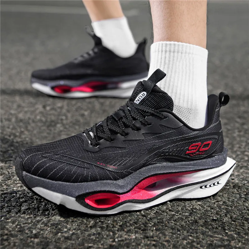 Herren-Freizeitsportschuhe, trendige, dämpfende Laufschuhe mit dicker Sohle, atmungsaktive, leichte Sportschuhe aus Mesh-Material, Laufschuhe mit hoher Dämpfung und weicher Sohle, rutschfest und abriebfest, für Jugendliche und Studenten. – Detail 26