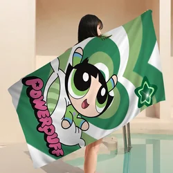 The  Girls Of P-PowerpuffS Beach Towels Shower Towel Sauna Travel Spa Microfiber Quick Dry Gym Accessories Cute Room Decor