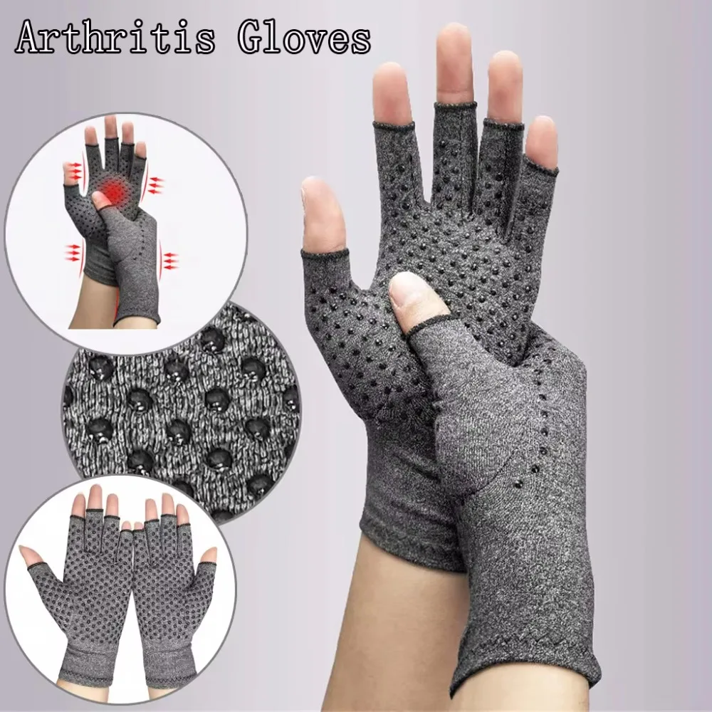 Fingerless Compression Gloves Hand Pain Relief Joints Support Wrist Support Gloves Hand Brace Elastic Touch Screen Mittens