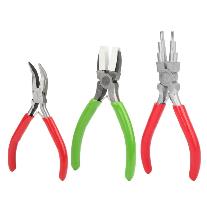 

3Pcs Bail Making Pliers Set Nylon Flat Nose Plier Mini Jewelry Making Supplies Tools
