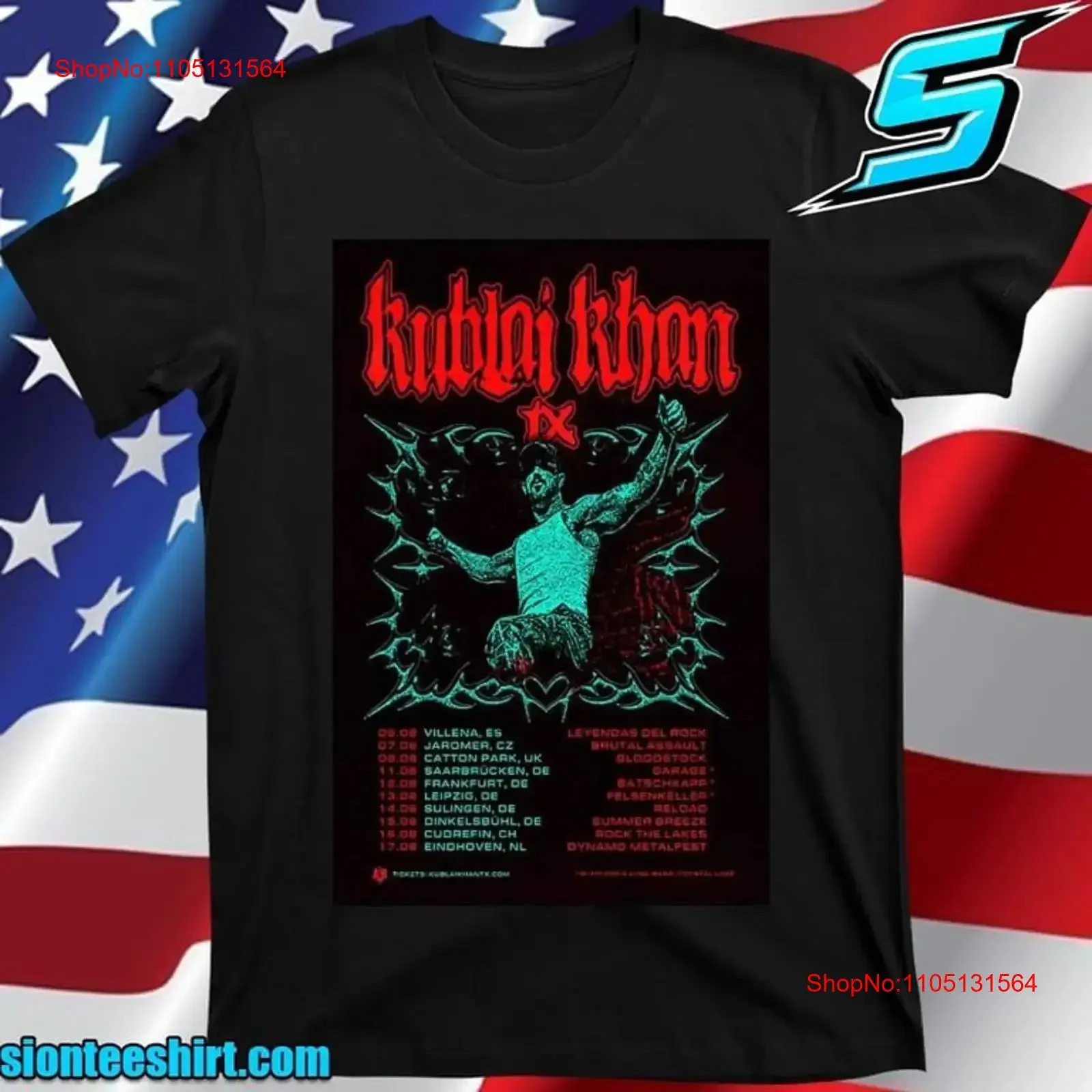 Kublai Khan TX Europe Summer 2025 Concert Tour Poster T Shirt vintage Washed Casual Soft designer clothes Slightly Versatile
