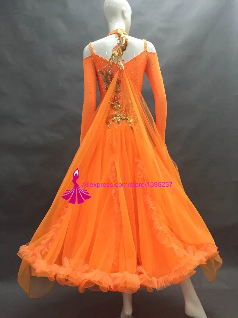 Robe de danse valse de salle de bal, taille sur mesure, jupe de concours de salle de bal, Flamenco, haute qualité