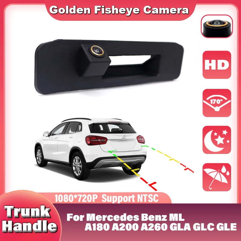 CCD HD 1080P Car Rear View Reverse Trunk Handle Camera For Mercedes Benz ML A180 A200 A260 GLA GLC GLE Waterproof Backup Camera