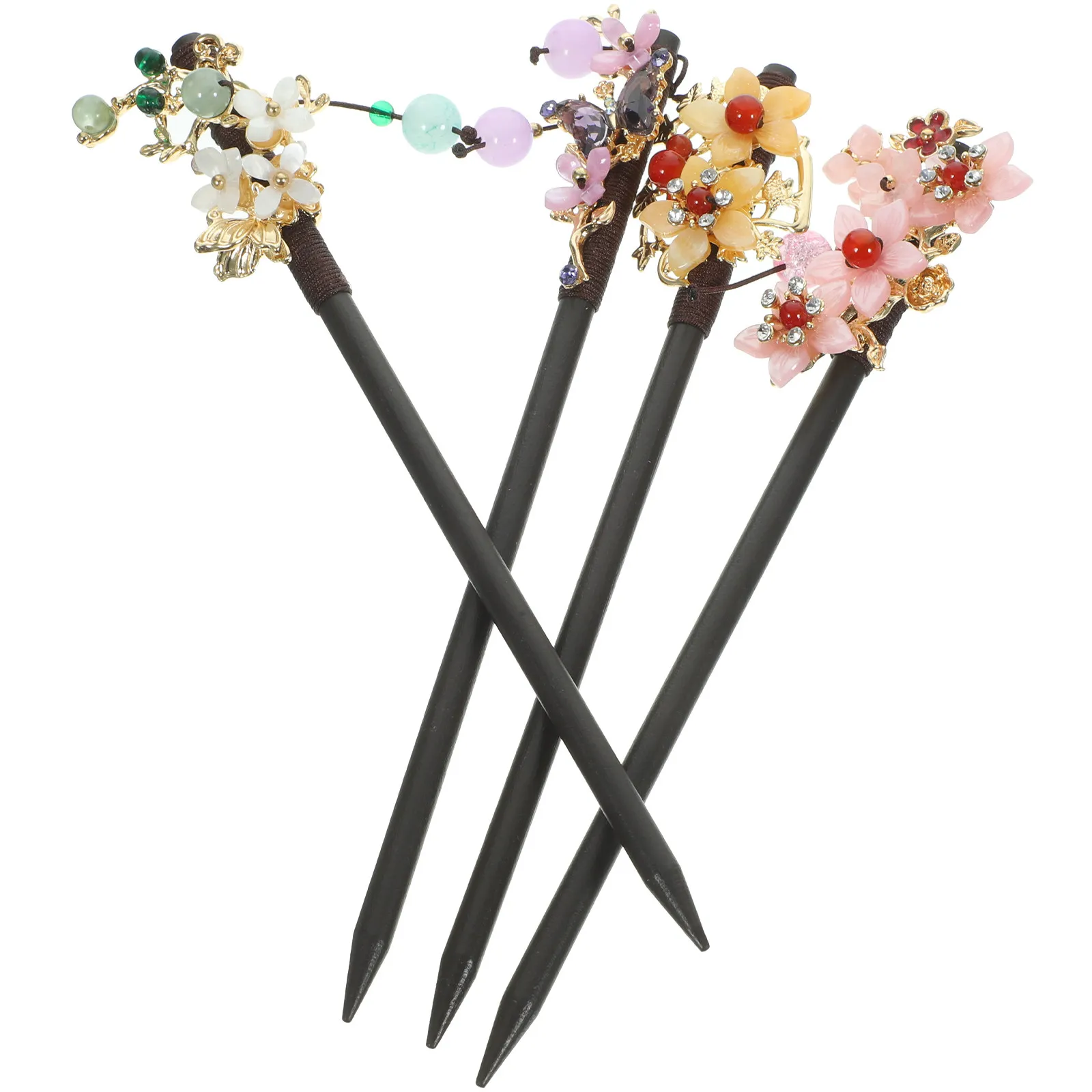 

4 Pcs Ancient Oriental Hairpin Style Hairpins Chignon Chinese Chopstick Chinese-style Sticks Fork