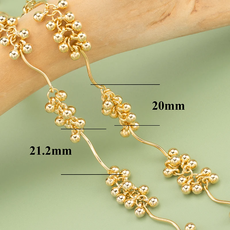assoonas C285, DIY-Kette, nickelfrei, 18k vergoldet, Kupfer, Naturstein, Zirkone, DIY-Armband-Halskette, Schmuckherstellung, 50cm/Stück – Detail 5