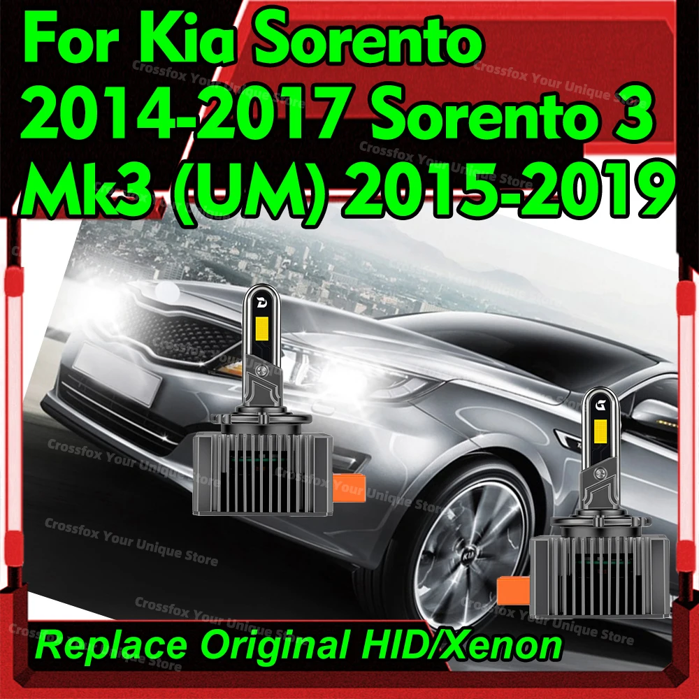 2x faros LED superbrillantes, bombillas D3S D3R, tubo de cobre de 50000LM para Kia Sorento 2014-2017 Sorento 3 Mk3 (UM) 2015 2016-2018 2019
