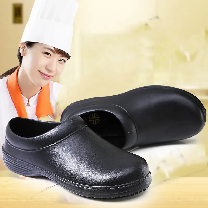 STRONGSHEN Unisex Men\'s Chef Kitchen Working Shoes EVA  Non-slip Waterproof Oil-proof Mules Clogs Master Hotel Restaurant Slippe