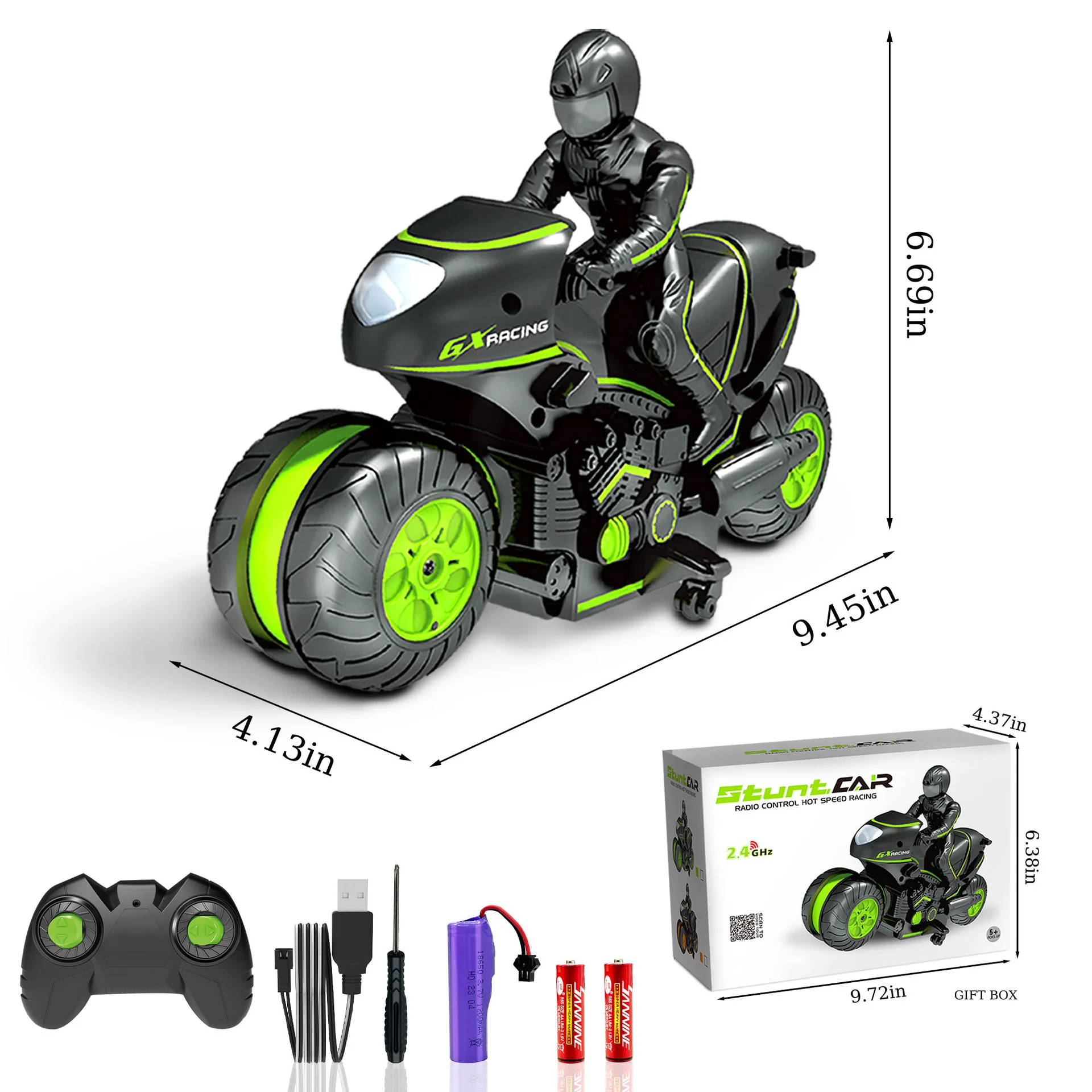 รถสตั๊นท์สุดเท่พร้อมระบบยืดหดได้ แปลงร่างได้ พลิกได้ และควบคุมด้วยรีโมทไร้สาย 2.4g รถของเล่นอเนกประสงค์