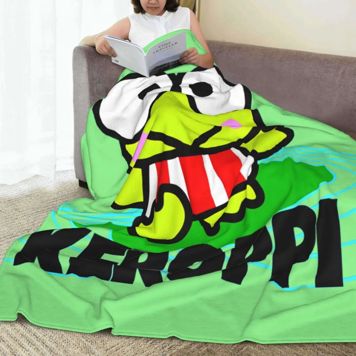 Keroppi Thinking--- Warm Soft Blanket Decorative Plush Throw Blanket Graphic Home Decor Flannel Bedspread Sofa Bed Cover