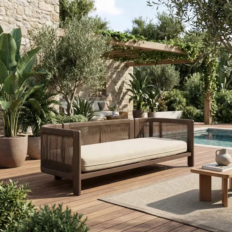 Hot Sale Deep Seat Outdoor Wicker Sofa Set Modern Luxury Aluminum Frame Leisure Furniture For Villa Garden Courtyard Balcony