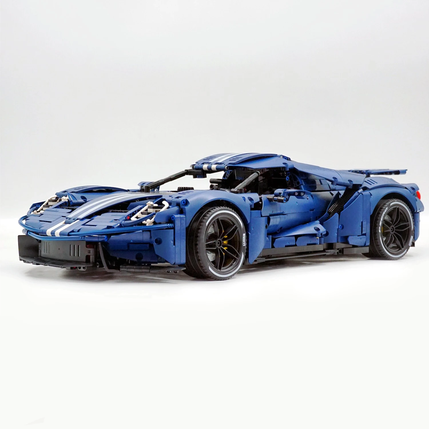 1:8 Technical Blue GT Super Speed Sport Car Model Building Blocks City Famous Racing Vehicle Bricks Toys For Kid Xmas Gift MOC