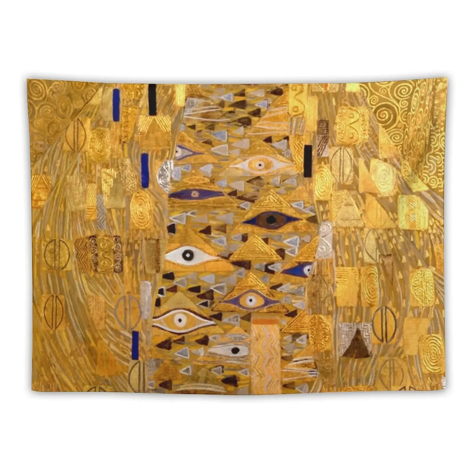 Adele Bloch-Bauer I - Detail by Gustav Klimt Gold Tapestry Decorative Wall Outdoor Decor Wall Hanging Tapestry