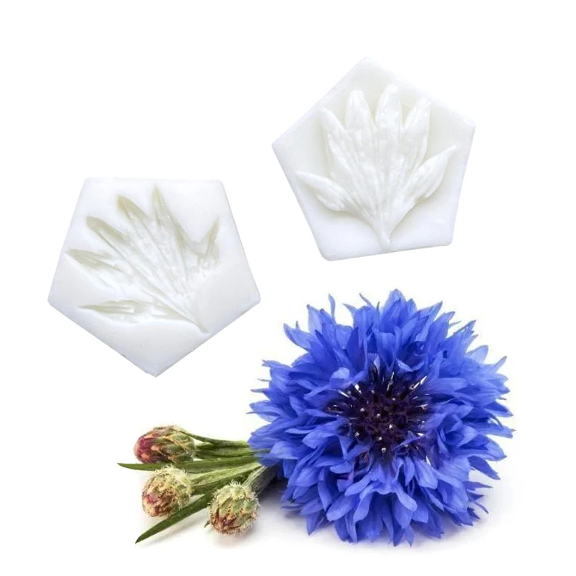 2pcs/set Mini Cornflower Petal Veiner Silicone Mold Sugarcraft Chocolate Cupcake Baking Mold Resin Fondant Cake Decorating Tools