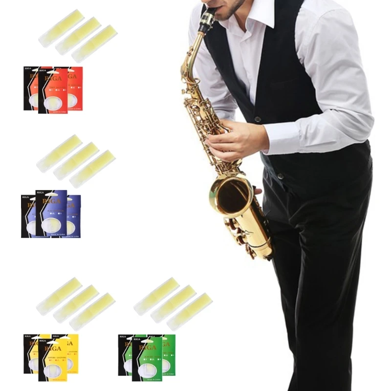 2024 New Alto Saxophone Reed Strength 1.5, 2.0, 2.5 Saxophone Resin Clarinet Reeds for Beginner Woodwind Instrument Accessories