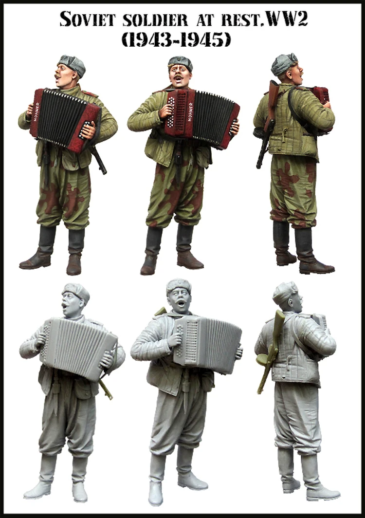 1/35 scale die cast resin soldier figure kit Military singing soviet soldier unassembled unpainted diy toy diorama figurine