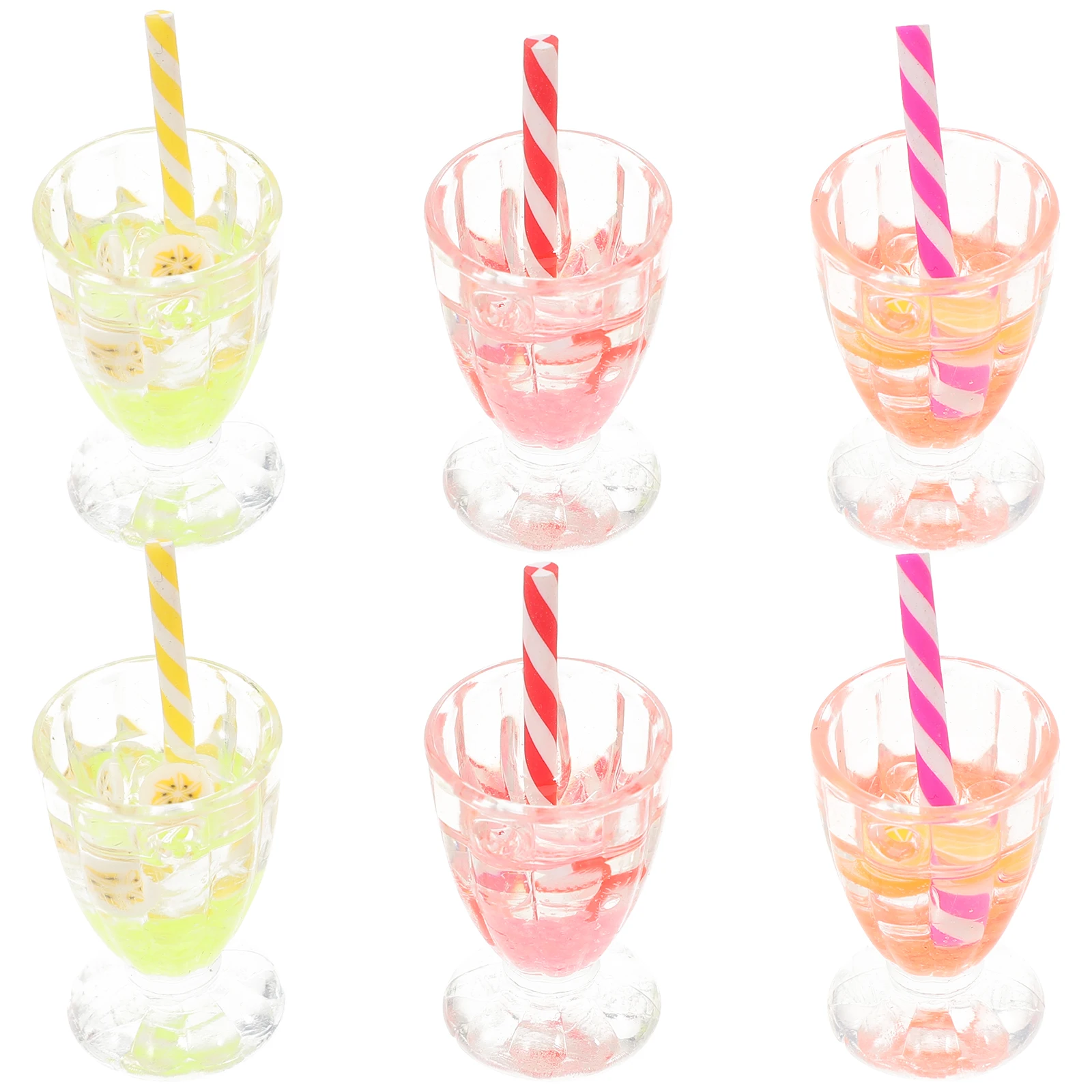 6 stks Crème Beker Huis Ornamenten Hars Nep Voedsel Voor Pretend Mini Keuken Scène Mini Huis Decoraties Decor