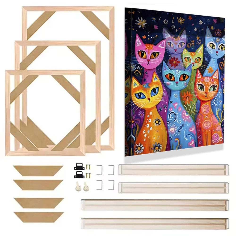 20-50cm DIY Frame For Canvas Paintings Wooden Photo Frame Family Artistic Photo Oil Painting Frames Home Wall Decoration