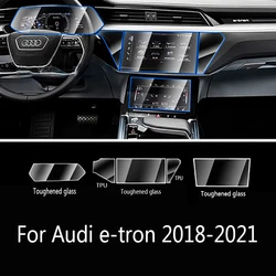 For Audi E-tron 2018-2021 Car GPS Navigation Film LCD Screen Tempered Glass Protective Film Interior Stickers