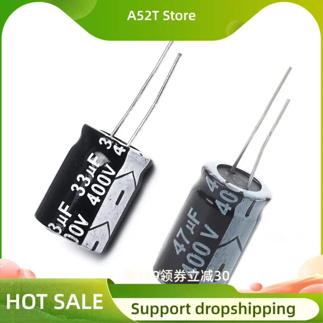 

A52T 15 Pcs Capacitor Electrolytic Aluminum 400V Black 33UF & 47UF