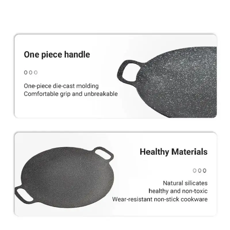 Grill Pan Home Rice Stone Frying Pan Outdoor Camping Grill Pan Korean Style Grill Pan Teppanyaki Grill Pan