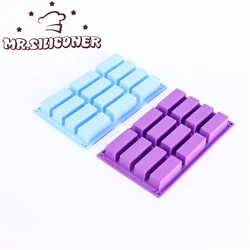12Cavity Large Rectangle Silicone Mold Cereal Energy Bar Maker Chocolate Truffles Brownie Cornbread Cheesecake Soap Butter Mould