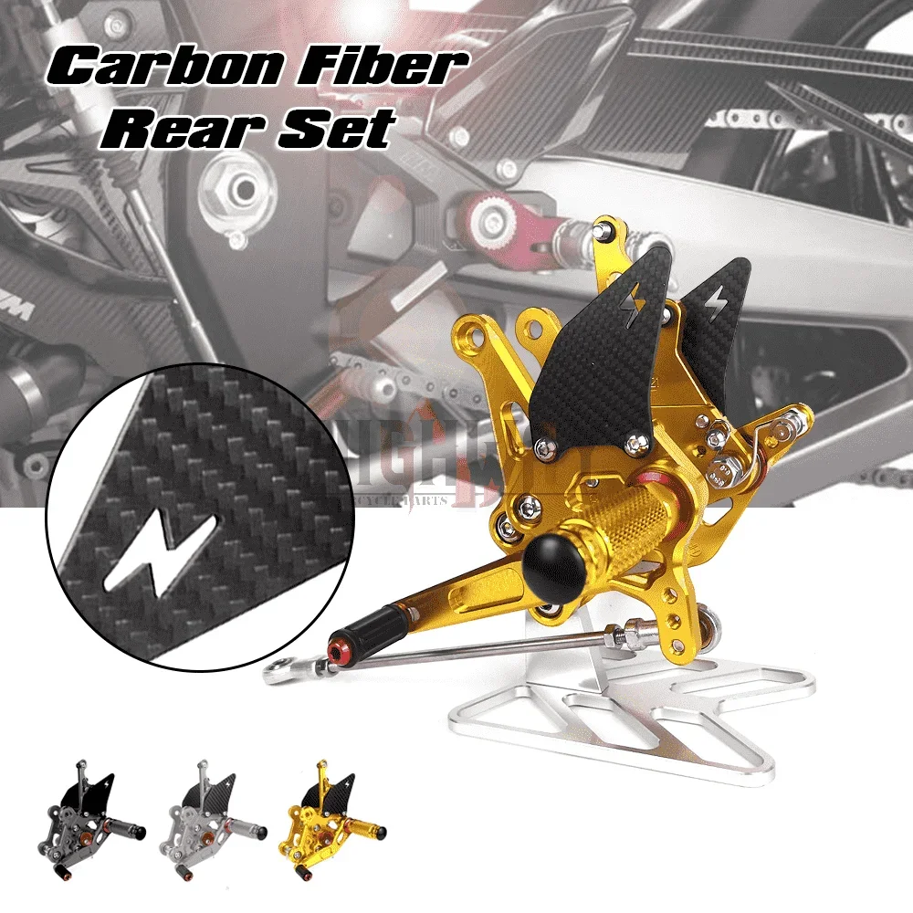 

Motorcycle CNC & Carbon Fiber Footrest Rear Sets Adjustable Rearset Foot Pegs for KAWASAKI Z1000 Z 1000 2011-2019