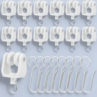 30 قطعة مسار الستار الطائرات الشراعية بكرات السنانير البلاستيك الحديد مقاومة للخدش قابلة لإعادة الاستخدام خدمة طويلة الحياة السلس الشريحة الضوضاء #6