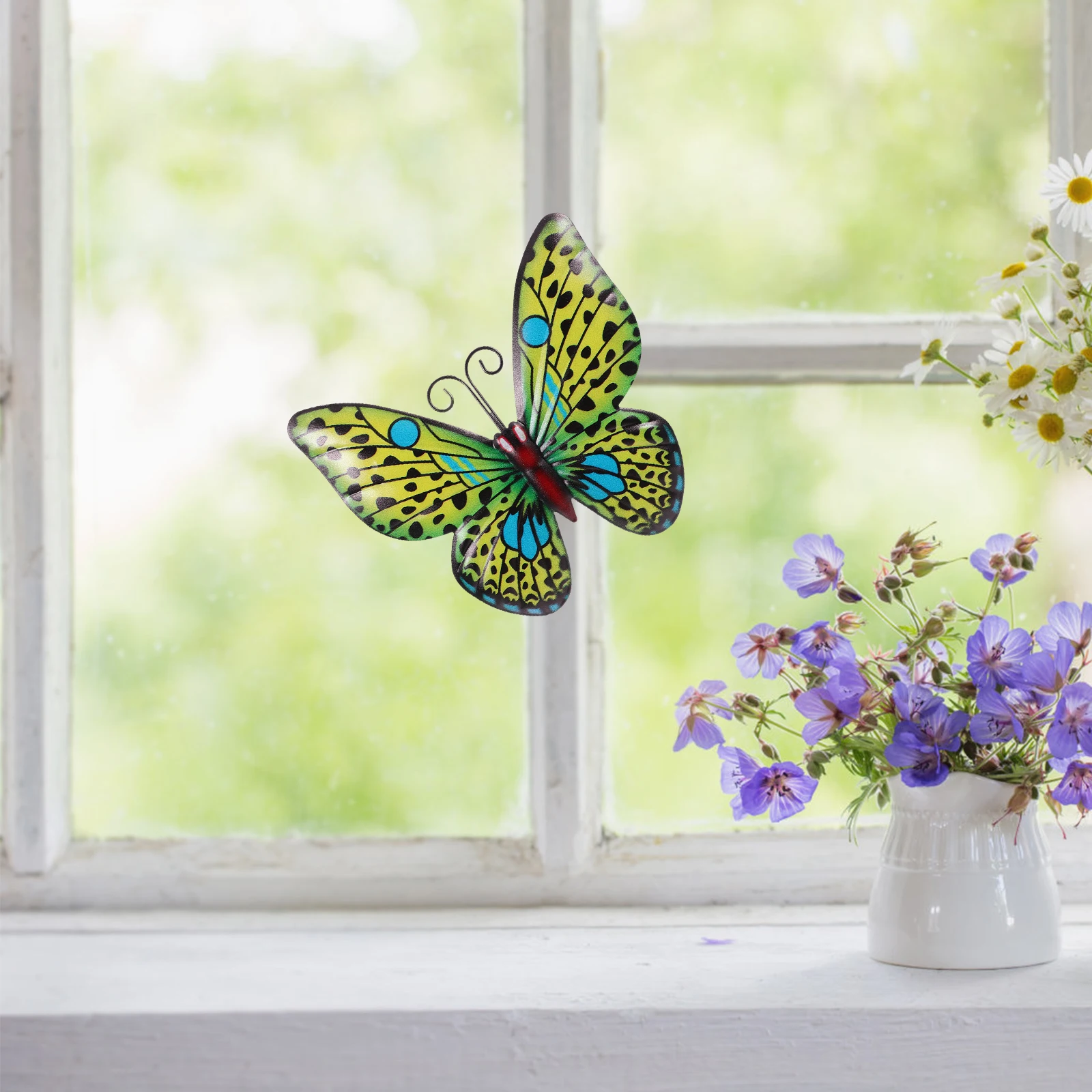 

Large Iron Butterfly Wall Art Decor Realistic Hollow Butterfly Ornament for Indoor Outdoor Garden Patio Wall Hanging