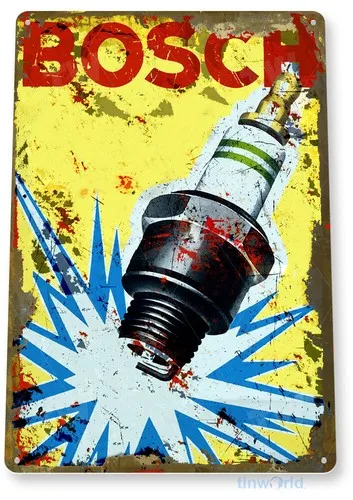 TIN SIGN Spark Plugs Motor Art Auto Mechanic Shop Store Garage B024