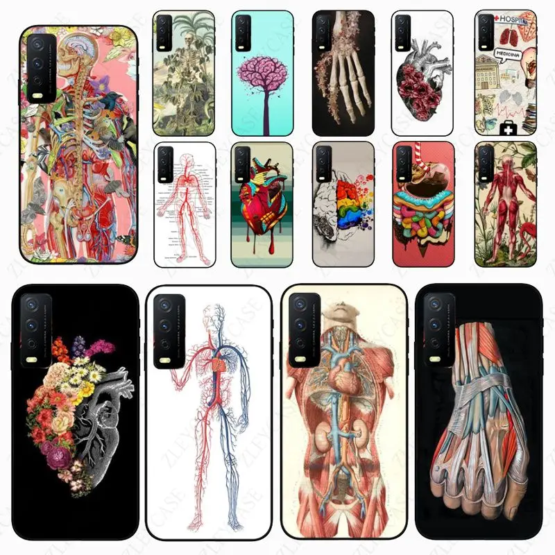 Medical Human Organs Meridian Brain Kidney Art Phone cover For vivo Y31 Y53S Y30 Y33S Y11S Y15 Y12 Y19 Y20S Y21S Y91C V23 Cases