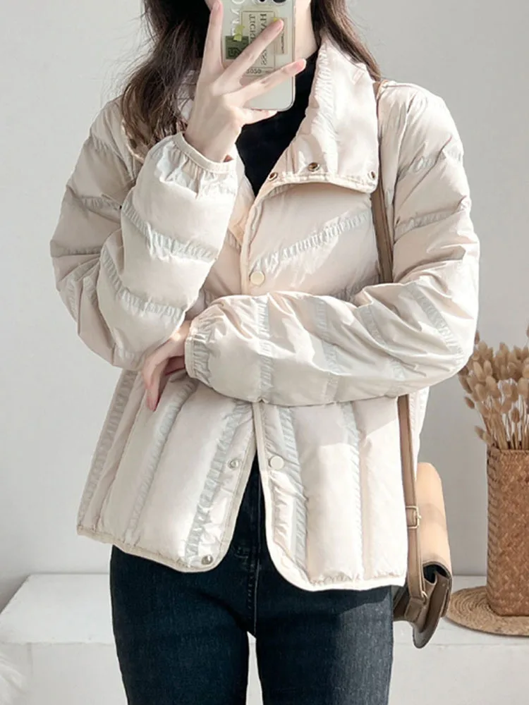 Chaqueta de plumón de pato blanco para mujer, abrigo cálido, ultraligero, novedad, 2023, invierno, 9%