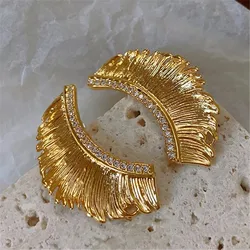 Fashion geometric metal leaf earrings women's accessories pendant earrings Jewelry gift wholesale