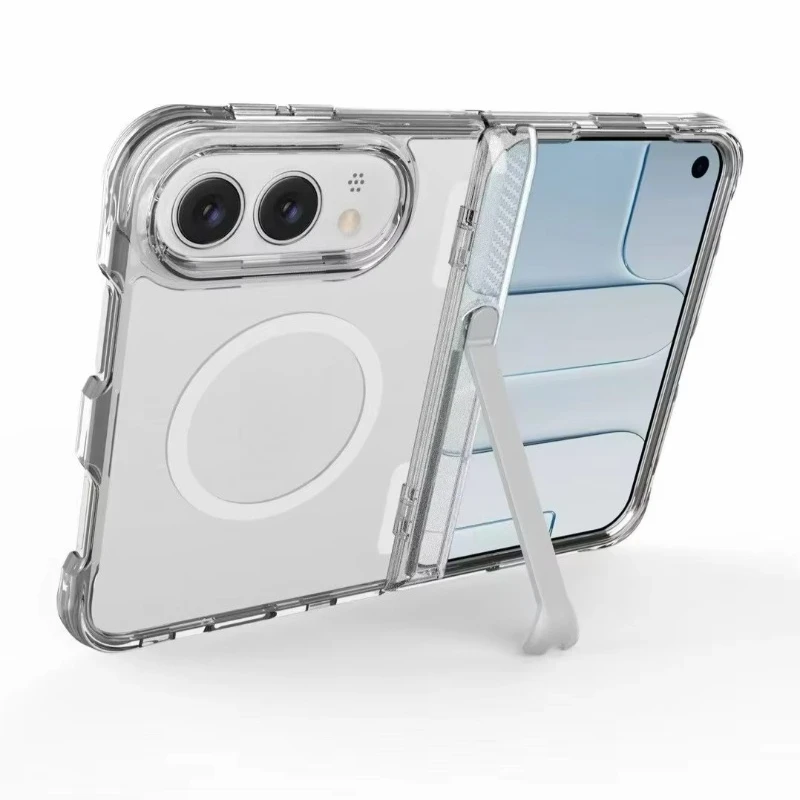 Funda Magnética Transparente e Invisible para Teléfono con Soporte para iPhone, Cargador Inalámbrico, Antigolpes, Protectora