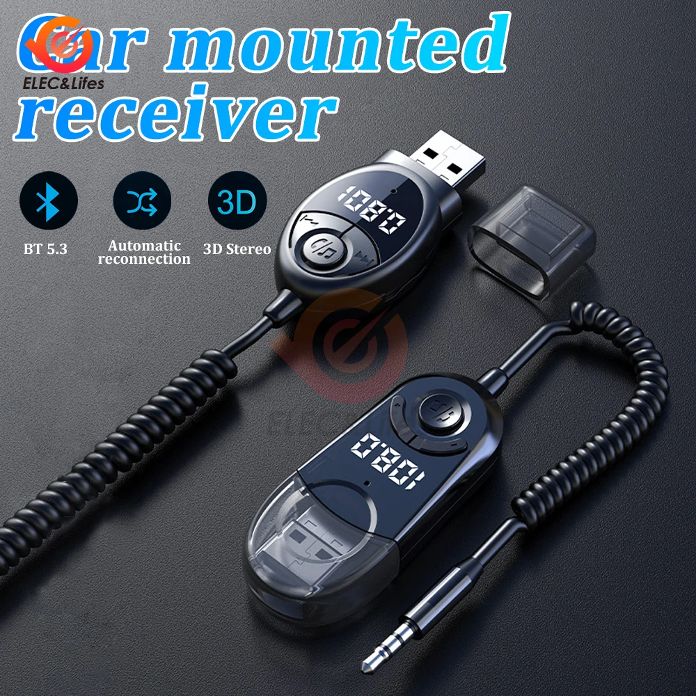 Car Bluetooth 5.3 FM Transmitter USB 5V Car Audio Transmitter Wireless Bluetooth Adapter Car Kit Handsfree For Phone