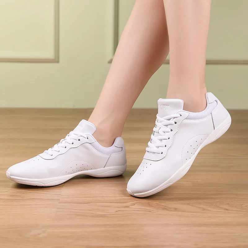 Marwoo cheerleading shoes Children's dance shoes Competitive aerobics shoes Fitness shoes Women's white jazz sports shoes J0010