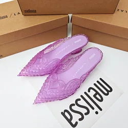 Melissa Women Men Slippers Thick Sole Summer Beach Slides Solid Color Casual Breathable Anti Slip Soft Sandals Fashion
