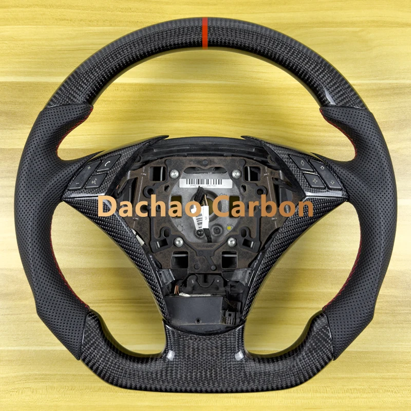 Real Carbon Fiber Steering Wheel For BMW E60 520Li 523Li 525Li 530Li 2003 2004 2005 2006 2007 2008 High Quality Custom Style